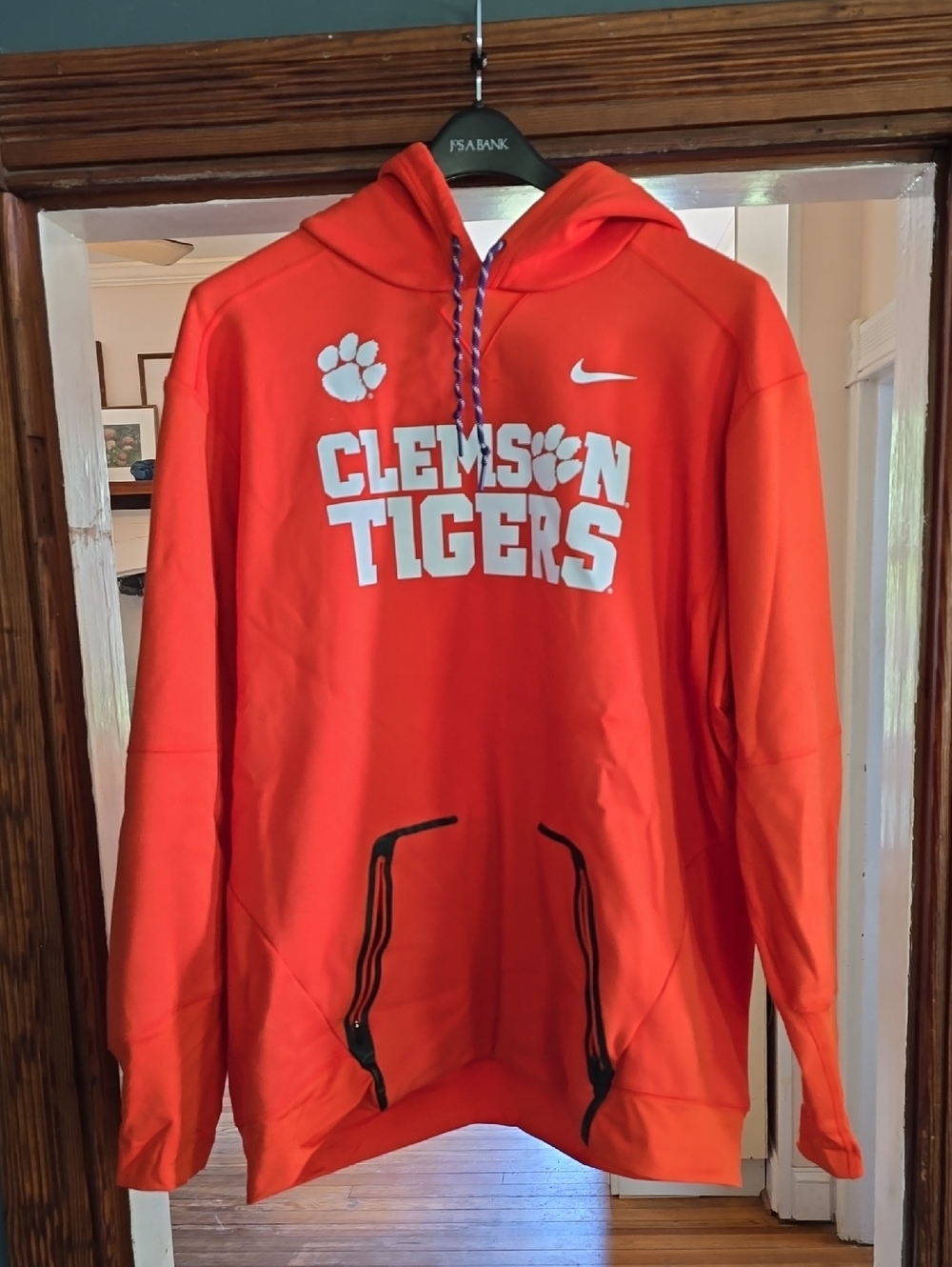 Nike Orange Clemson Tigers Hoodie with White Lettering